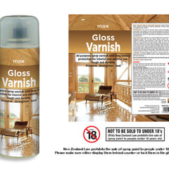 Max Brand Gloss Clear Spray Paint 100g — UV-Protective Topcoat Lacquer NZ