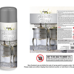 Max Brand Metallic Silver Spray Paint 100g — Aerosol Art & Craft Paint NZ