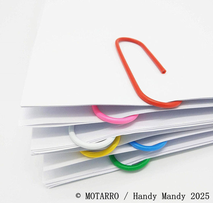 MOTARRO Vinyl-Coated Paperclips (33 mm) – Assorted Colours, 60 Pack