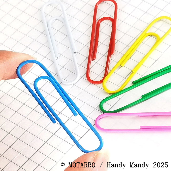 MOTARRO Vinyl-Coated Paperclips (33 mm) – Assorted Colours, 60 Pack