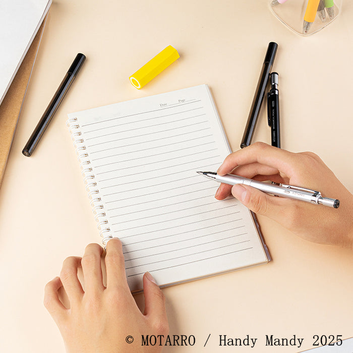 MOTARRO 2.0 mm mechanical pencil set – black and silver with lead tubes