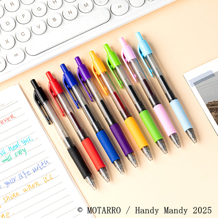 Motarro 8-Colour Gel Ink Pens – 0.7mm Smooth Ballpoint Writing Set