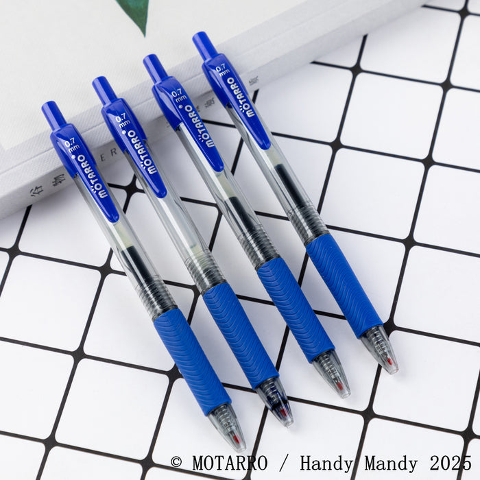 Motarro 0.7mm Blue Gel Pens – 4 Pack | Smooth Writing Ballpoint Pens for Office & School