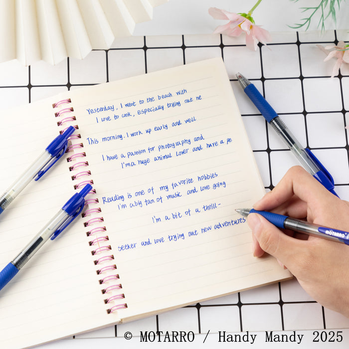 Motarro 0.7mm Blue Gel Pens – 4 Pack | Smooth Writing Ballpoint Pens for Office & School