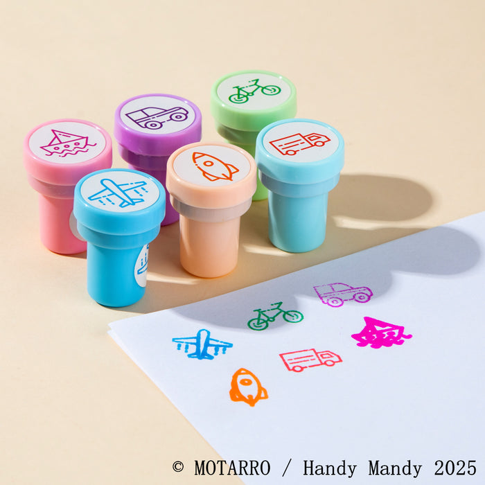MOTARRO Assorted Vehicle Stamps – 6 Pack Self-Inking Stampers for Kids