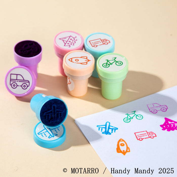 MOTARRO Assorted Vehicle Stamps – 6 Pack Self-Inking Stampers for Kids