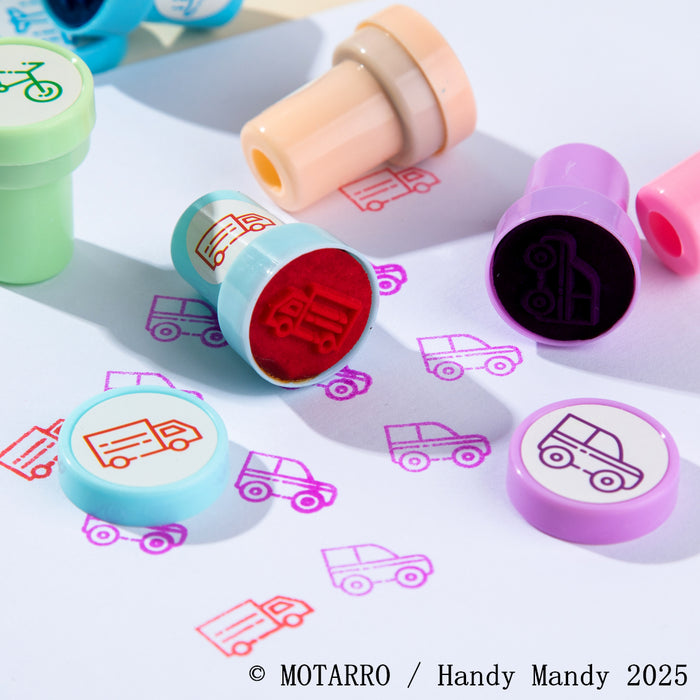 MOTARRO Assorted Vehicle Stamps – 6 Pack Self-Inking Stampers for Kids
