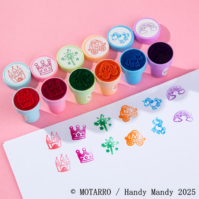 MOTARRO Princess & Fantasy Theme Stamps – 6 Pack Self-Inking Stampers for Kids