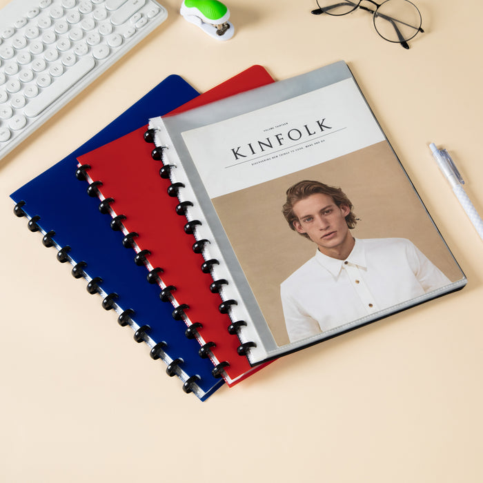 MOTARRO A4 Disc-Bound Display Book – 30 Removable Sleeves | Refillable Presentation Folder