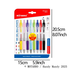 Motarro 8-Colour Gel Ink Pens – 0.7mm Smooth Ballpoint Writing Set