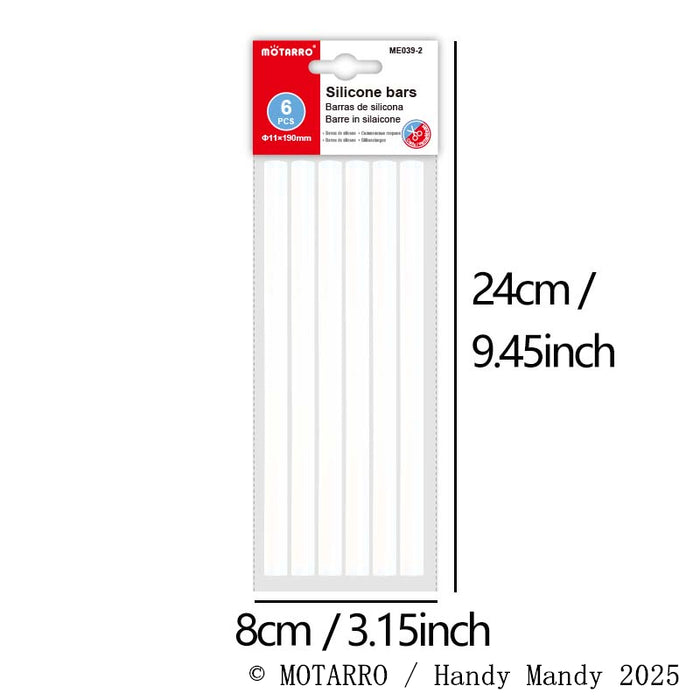 Mötarro Hot Glue Sticks | Clear Silicone Glue Bars (11mm x 190mm, 6 Pack)