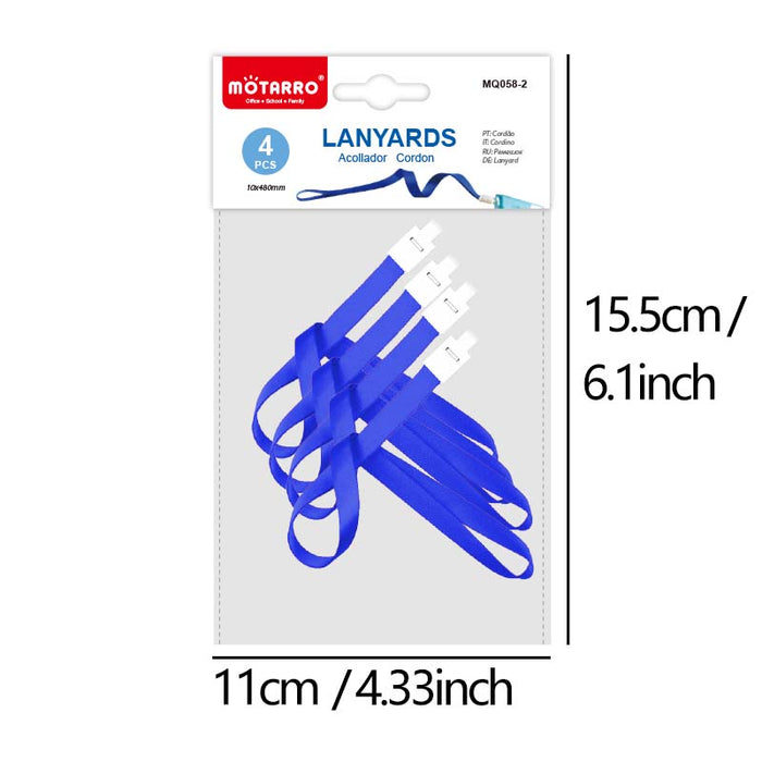 Mötarro Blue Lanyards – 4 Pack | Durable ID Badge & Card Holder Straps