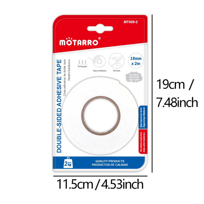 Mötarro Double-Sided Adhesive Tape | Heavy-Duty Mounting Tape 18mm x 2m