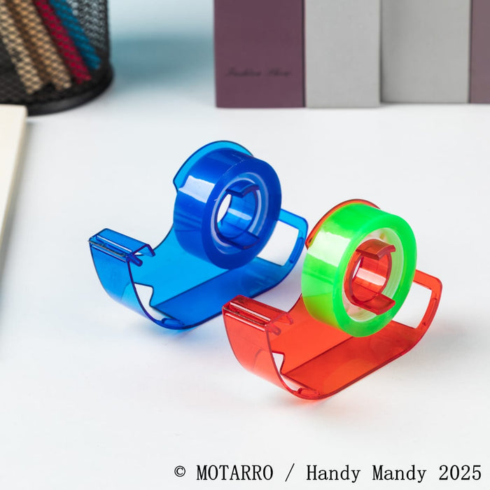 MOTARRO Sticky Tape + Dispenser Set – 6 Pack (15mm x 15m Rolls)