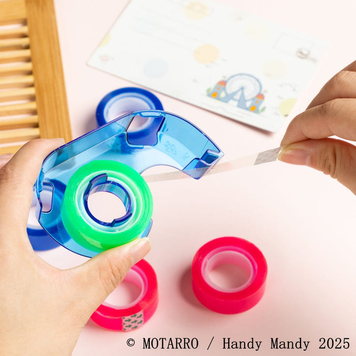 MOTARRO Sticky Tape + Dispenser Set – 6 Pack (15mm x 15m Rolls)