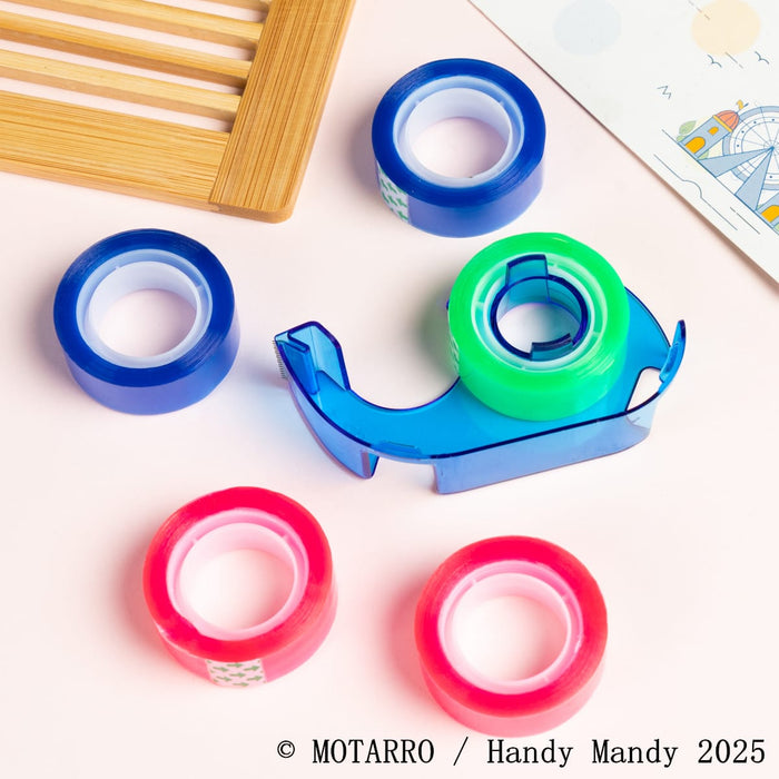 MOTARRO Sticky Tape + Dispenser Set – 6 Pack (15mm x 15m Rolls)