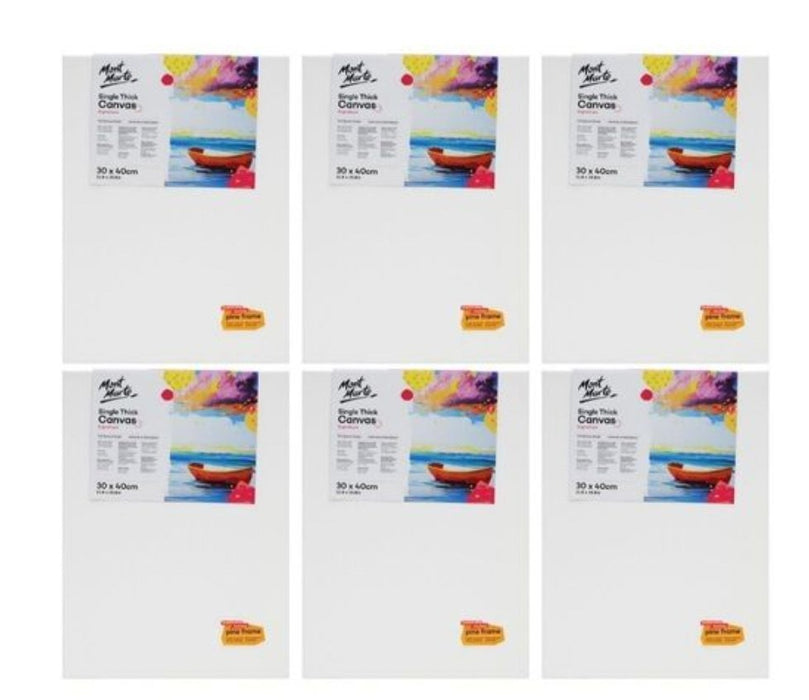 6x CSST3040 Mont Marte Studio Single Thick Canvas 30cm x 40cm | Bulk Canvases - Handy Mandy Craft Store
