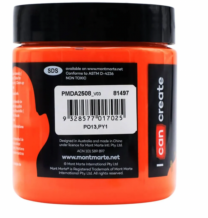 Orange Dimension Acrylic Paint Premium 250ml
