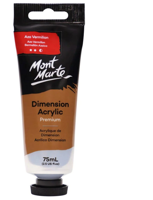 Azo Vermillion Dimension Acrylic Paint 75ml - Handy Mandy Craft Store