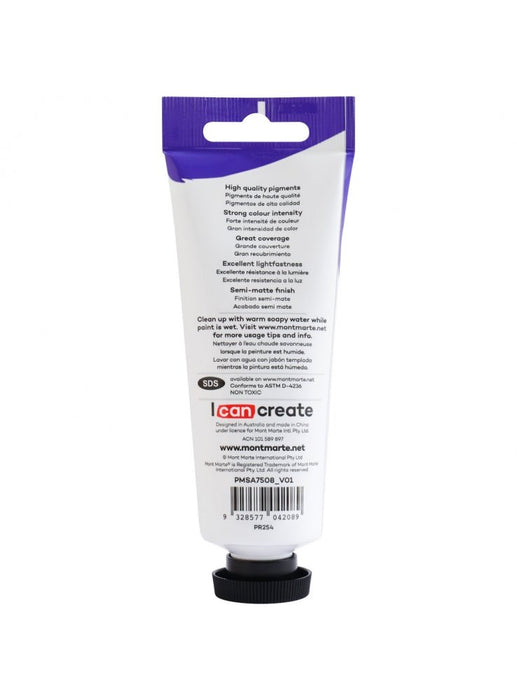 Brilliant Red Premium Satin Acrylic Paint 75ml - Handy Mandy Craft Store