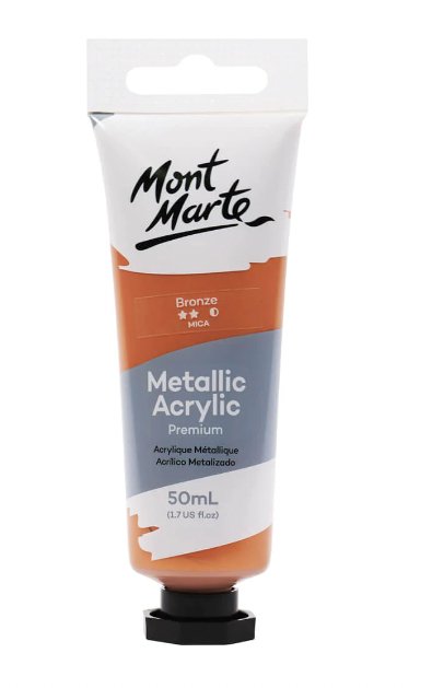 Bronze Metallic Acrylic Paint Premium 50ml Tube - Handy Mandy Craft Store