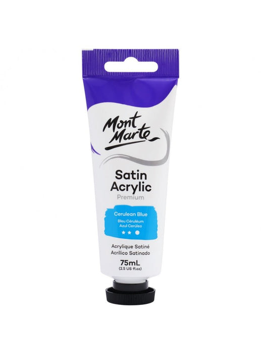Cerulean Blue Premium Satin Acrylic Paint 75ml - Handy Mandy Craft Store