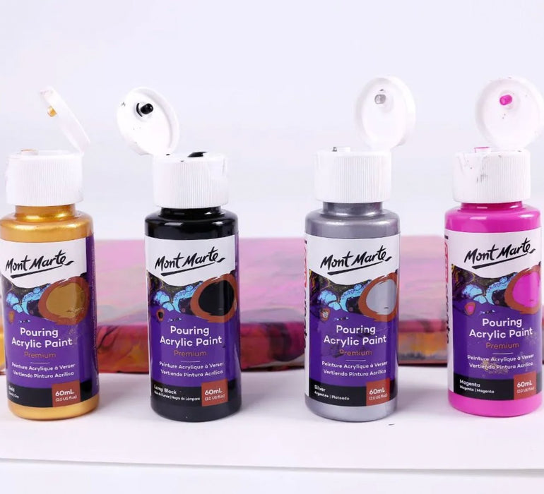Cosmic Pouring Acrylic Paint Set Premium 4pc x 60ml - Handy Mandy Craft Store