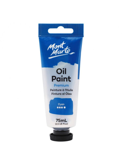 Cyan Oil Paint Tube Premium 75ml - Handy Mandy Craft Store