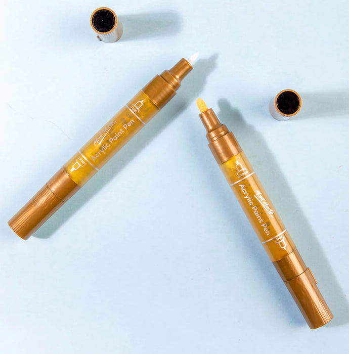 Dual Tip Acrylic Paint Pens Signature Gold 2pc - Handy Mandy Craft Store