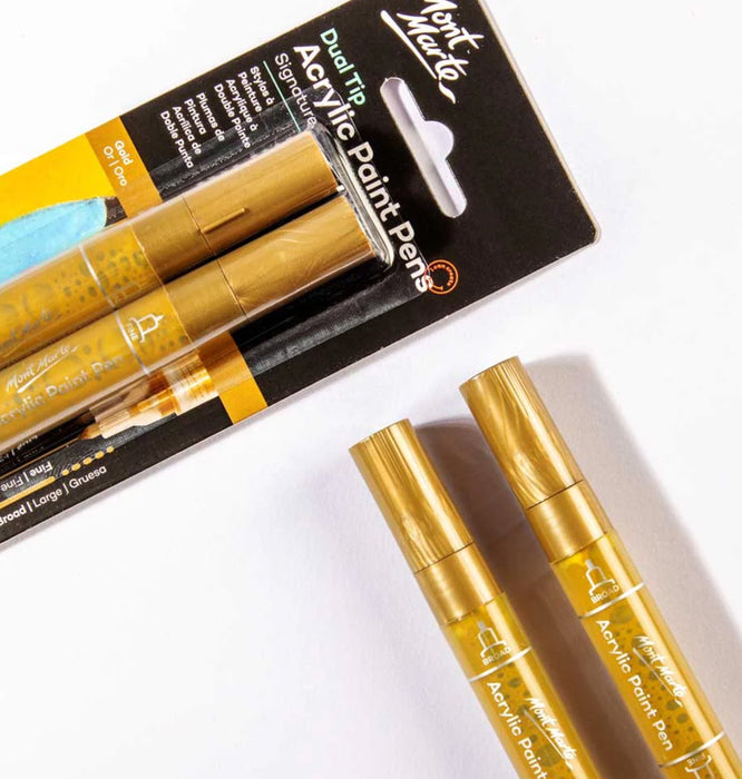 Dual Tip Acrylic Paint Pens Signature Gold 2pc - Handy Mandy Craft Store