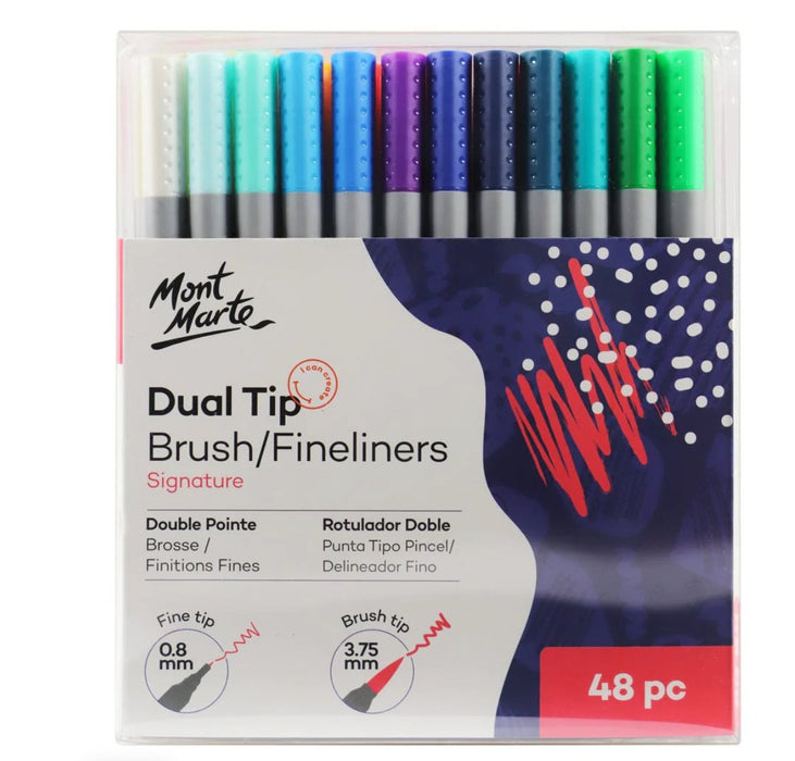 Dual Tip Brush/Fineliners Signature 48pc - Handy Mandy Craft Store