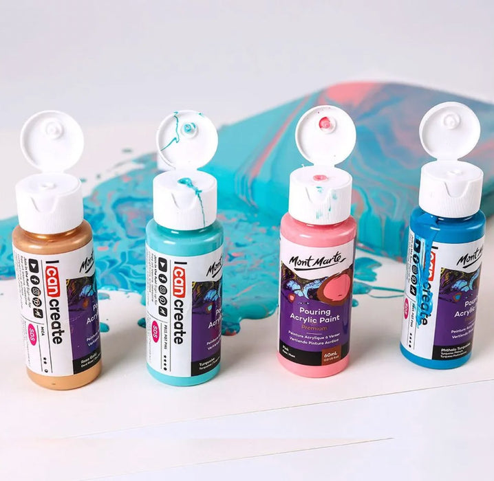 Flamingo Pouring Acrylic Paint Set Premium 4pc x 60ml - Handy Mandy Craft Store