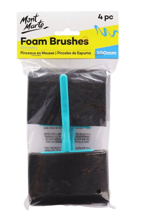 Foam Hobby Brush 100mm 4pce Poly Bag - Handy Mandy Craft Store