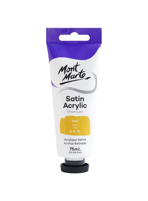 Gold Premium Satin Acrylic Paint - 75ml for Luxurious Art Creations - Handy Mandy Craft Store