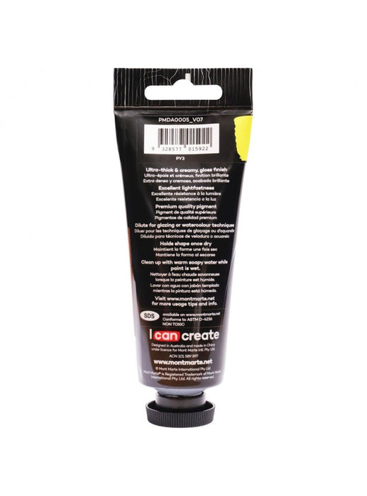 Lemon Yellow Dimension Acrylic Paint 75ml - Handy Mandy Craft Store