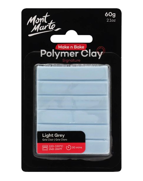 Light Grey Make n Bake Polymer Clay Signature 60g - Handy Mandy Craft Store
