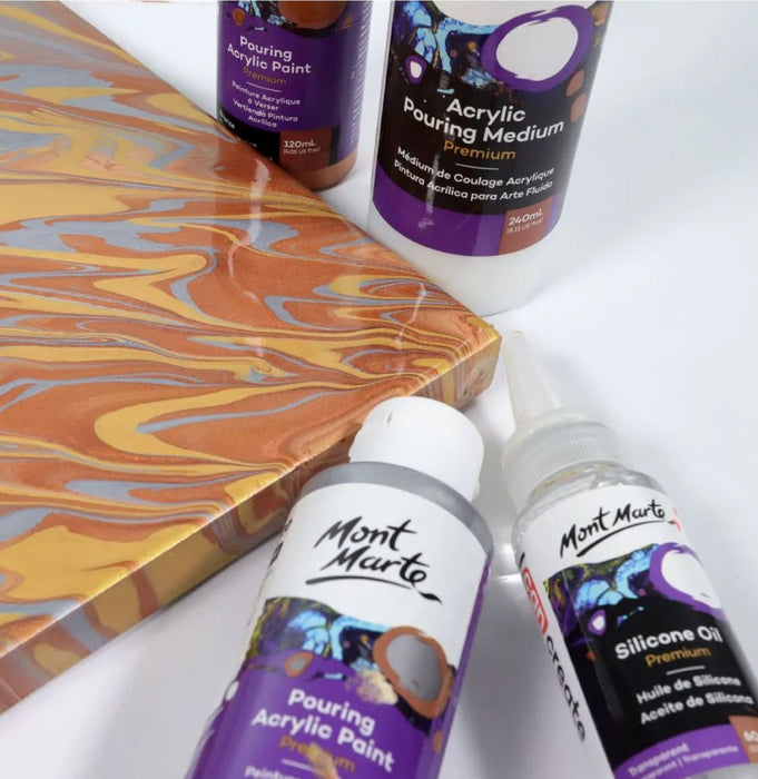 Metallic Pouring Acrylic Paint Set Premium 4pc x120ml - Handy Mandy Craft Store