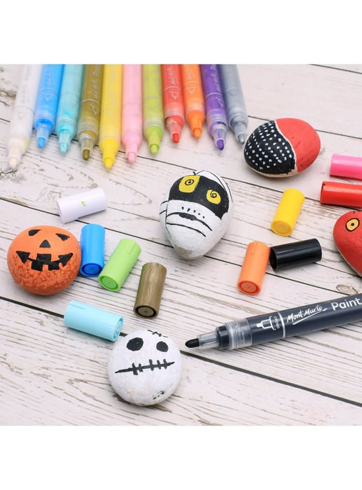 Mont Marte Acrylic Paint Pens Broad Tip 12pc - Handy Mandy Craft Store