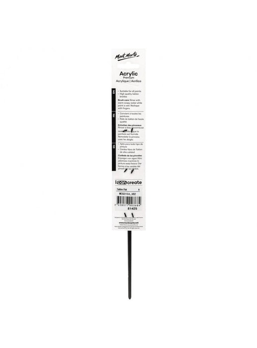 Mont Marte Artist Brush Taklon Flat Long 6 - Handy Mandy Craft Store