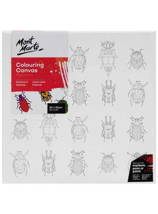Mont Marte Colouring Canvas 30x30cm Garden - Handy Mandy Craft Store