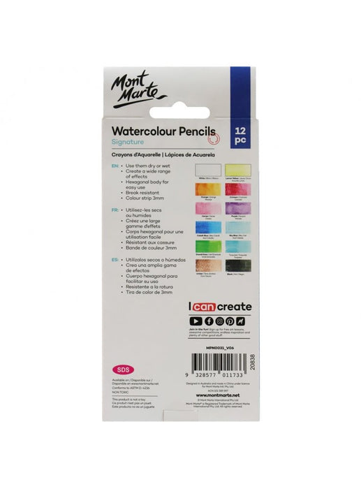 Mont Marte Signature Watercolor Pencils 12pce - Handy Mandy Craft Store