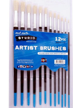 Mont Marte Studio Artist Brushes 12pce Round 1-12