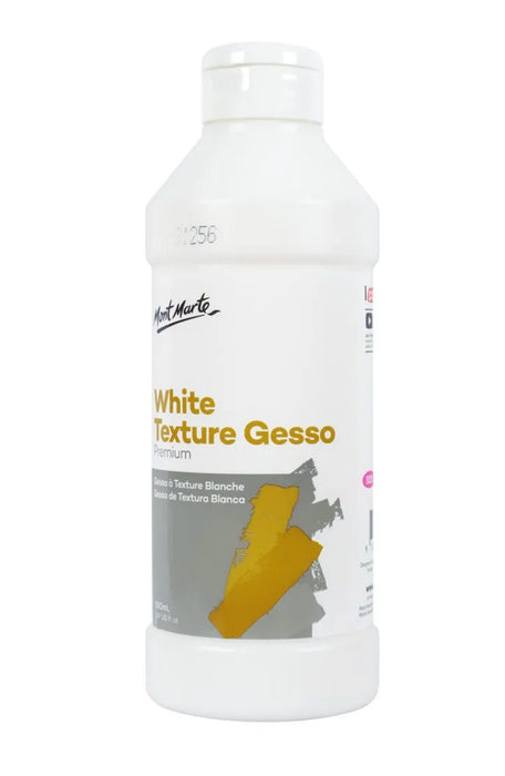 Mont Marte White Texture Gesso Premium 500ml - Handy Mandy Craft Store
