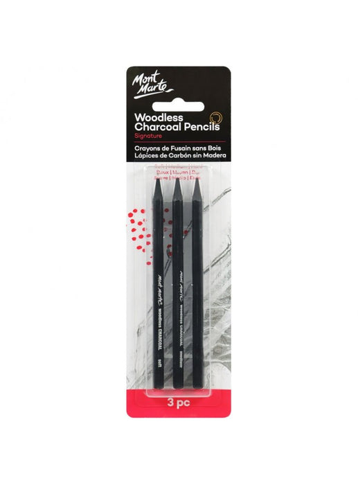 Mont Marte Woodless Charcoal Pencils 3pc - Handy Mandy Craft Store
