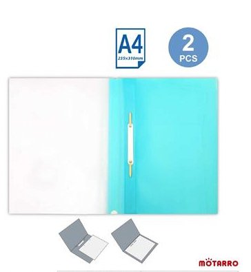 Motara A4 Sturdy Plastic Folders With Fasteners Light Green File Folders For School -2 Pcs - Handy Mandy Craft Store