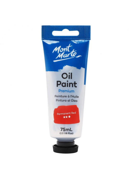 Permanent Red Premium Oil Paint Tube 75ml - Handy Mandy Craft Store