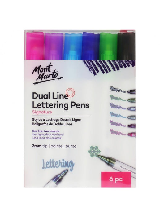 Signature Dual Line Lettering Pens 2mm Tip 6pc - Handy Mandy Craft Store