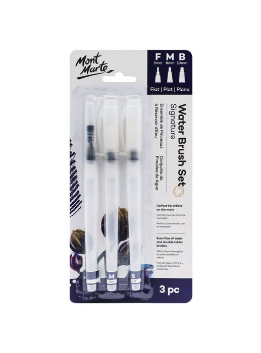 Signature Water Brush Set Flat 3pc - Handy Mandy Craft Store
