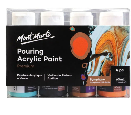 Symphony Pouring Acrylic Paint Set Premium 4pc x 60ml - Handy Mandy Craft Store