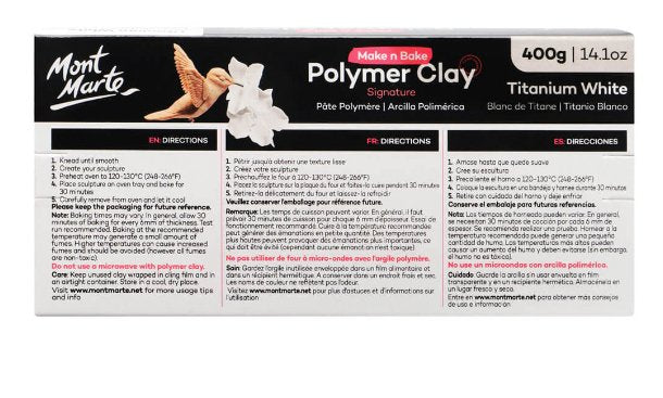 Titanium White Make n Bake Polymer Clay Signature 400g - Handy Mandy Craft Store